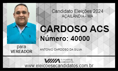 Candidato CARDOSO ACS 2024 - AÇAILÂNDIA - Eleições