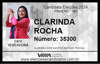 Candidato CLARINDA ROCHA 2024 - PINHEIRO - Eleições