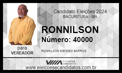 Candidato RONNILSON 2024 - BACURITUBA - Eleições