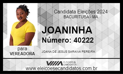 Candidato JOANINHA 2024 - BACURITUBA - Eleições