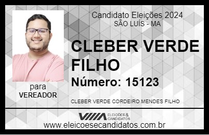 Candidato CLEBER VERDE FILHO 2024 - SÃO LUÍS - Eleições