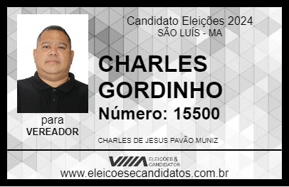 Candidato CHARLES GORDINHO 2024 - SÃO LUÍS - Eleições