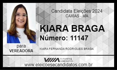 Candidato KIARA BRAGA 2024 - CAXIAS - Eleições