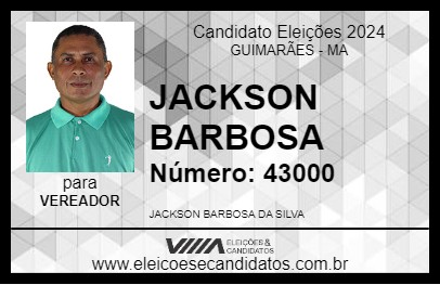 Candidato JACKSON BARBOSA 2024 - GUIMARÃES - Eleições