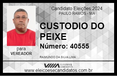 Candidato CUSTODIO DO PEIXE 2024 - PAULO RAMOS - Eleições