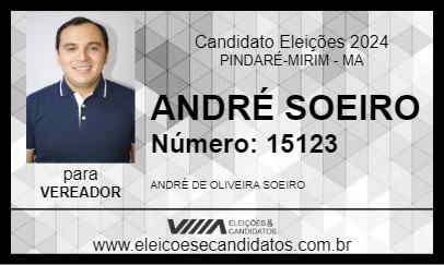 Candidato ANDRÉ SOEIRO 2024 - PINDARÉ-MIRIM - Eleições