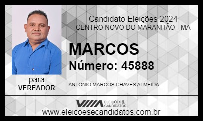 Candidato MARCOS 2024 - CENTRO NOVO DO MARANHÃO - Eleições