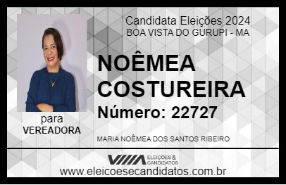 Candidato NOÊMEA COSTUREIRA 2024 - BOA VISTA DO GURUPI - Eleições