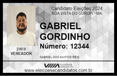 Candidato GABRIEL GORDINHO 2024 - BOA VISTA DO GURUPI - Eleições