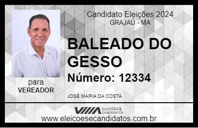 Candidato BALEADO DO GESSO 2024 - GRAJAÚ - Eleições