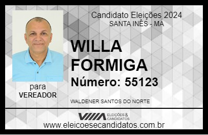 Candidato WILLA FORMIGA 2024 - SANTA INÊS - Eleições