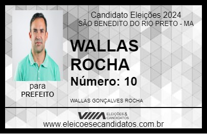 Candidato WALLAS ROCHA 2024 - SÃO BENEDITO DO RIO PRETO - Eleições