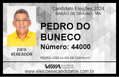 Candidato PEDRO DO BUNECO 2024 - BARÃO DE GRAJAÚ - Eleições