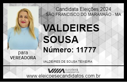 Candidato VALDEIRES SOUSA 2024 - SÃO FRANCISCO DO MARANHÃO - Eleições