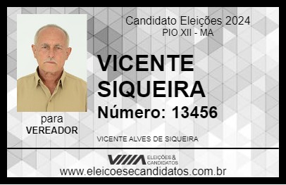 Candidato VICENTE SIQUEIRA 2024 - PIO XII - Eleições