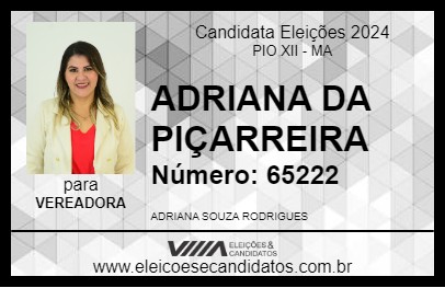 Candidato ADRIANA DA PIÇARREIRA 2024 - PIO XII - Eleições