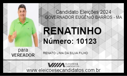 Candidato RENATINHO 2024 - GOVERNADOR EUGÊNIO BARROS - Eleições