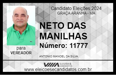 Candidato NETO DAS MANILHAS 2024 - GRAÇA ARANHA - Eleições