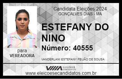 Candidato ESTEFANY DO NINO 2024 - GONÇALVES DIAS - Eleições