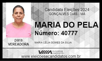 Candidato MARIA DO PELA 2024 - GONÇALVES DIAS - Eleições