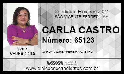 Candidato CARLA CASTRO 2024 - SÃO VICENTE FERRER - Eleições