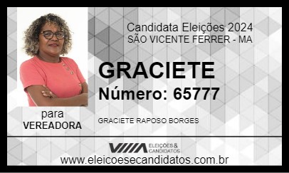 Candidato GRACIETE 2024 - SÃO VICENTE FERRER - Eleições