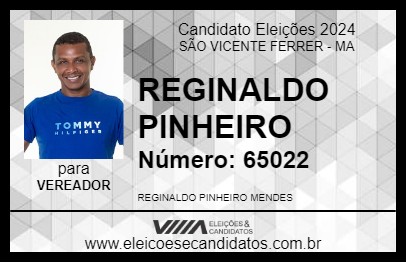 Candidato REGINALDO PINHEIRO 2024 - SÃO VICENTE FERRER - Eleições