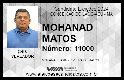 Candidato MOHANAD MATOS 2024 - CONCEIÇÃO DO LAGO-AÇU - Eleições