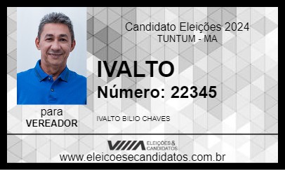 Candidato IVALTO 2024 - TUNTUM - Eleições