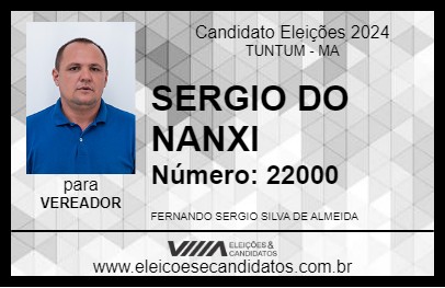 Candidato SERGIO DO NANXI 2024 - TUNTUM - Eleições