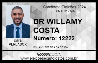 Candidato DR WILLAMY COSTA 2024 - TUNTUM - Eleições