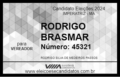 Candidato RODRIGO BRASMAR 2024 - IMPERATRIZ - Eleições