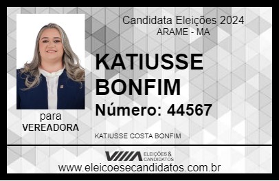 Candidato KATIUSSE BONFIM 2024 - ARAME - Eleições