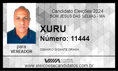 Candidato XURU 2024 - BOM JESUS DAS SELVAS - Eleições