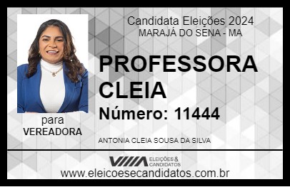 Candidato PROFESSORA CLEIA 2024 - MARAJÁ DO SENA - Eleições