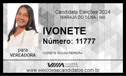 Candidato IVONETE 2024 - MARAJÁ DO SENA - Eleições