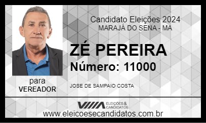 Candidato ZÉ PEREIRA 2024 - MARAJÁ DO SENA - Eleições