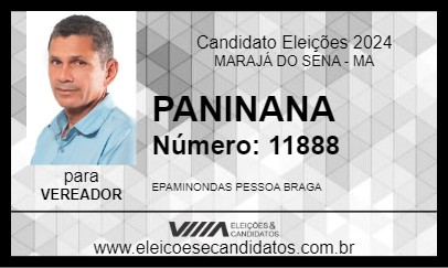 Candidato PANINANA 2024 - MARAJÁ DO SENA - Eleições