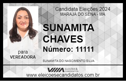 Candidato SUNAMITA CHAVES 2024 - MARAJÁ DO SENA - Eleições