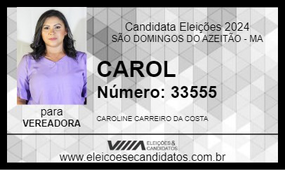 Candidato CAROL 2024 - SÃO DOMINGOS DO AZEITÃO - Eleições