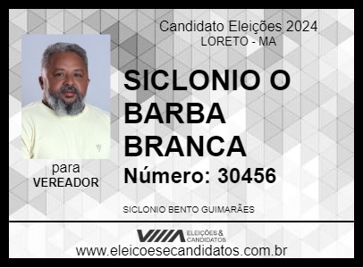 Candidato SICLONIO O BARBA BRANCA 2024 - LORETO - Eleições