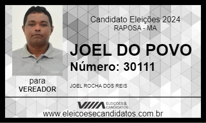 Candidato JOEL DO POVO 2024 - RAPOSA - Eleições