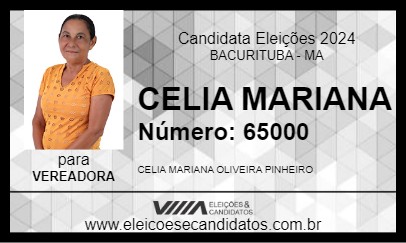 Candidato CELIA MARIANA 2024 - BACURITUBA - Eleições