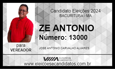 Candidato ZE ANTONIO 2024 - BACURITUBA - Eleições