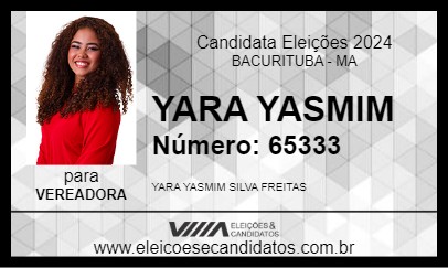 Candidato YARA YASMIM 2024 - BACURITUBA - Eleições