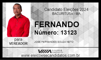 Candidato FERNANDO 2024 - BACURITUBA - Eleições