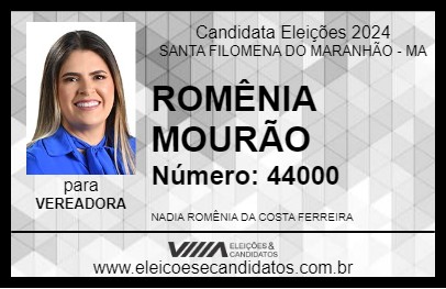 Candidato ROMÊNIA MOURÃO 2024 - SANTA FILOMENA DO MARANHÃO - Eleições