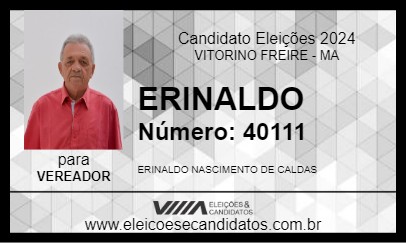 Candidato ERINALDO 2024 - VITORINO FREIRE - Eleições