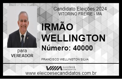 Candidato IRMÃO WELLINGTON 2024 - VITORINO FREIRE - Eleições