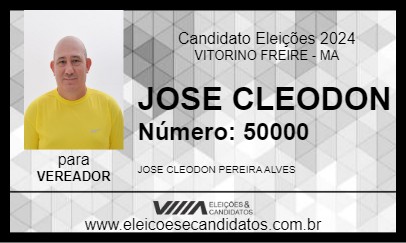 Candidato JOSE CLEODON 2024 - VITORINO FREIRE - Eleições